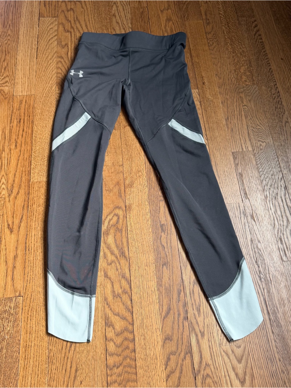 Under Armour ColdGear Black & Light Blue Compression Running Leggings Size S